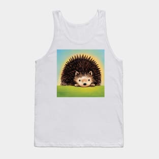 Cute Hedgehog Illustration Tank Top
